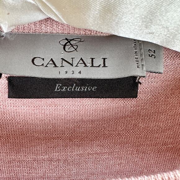 Canali Wool Silk Sweater Pullover Lightweight Crewneck Pink Long Sleeve Medium - Picture 4 of 13